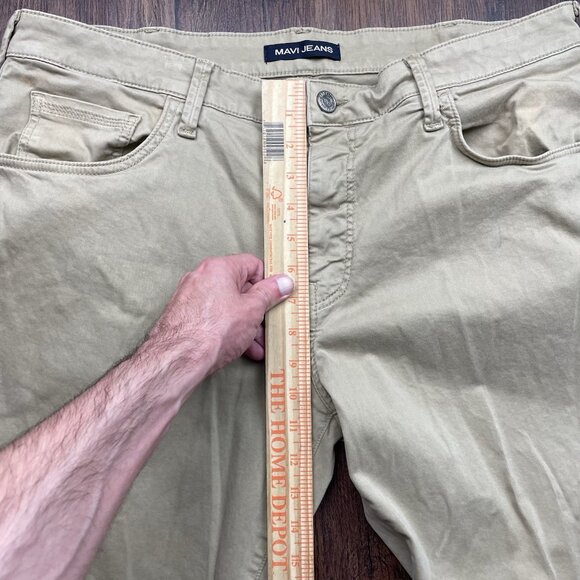 Mavi Matt Jeans Mens Relaxed 38x32 Straight Leg Khaki Denim Pants Stretch Casual - Picture 9 of 11